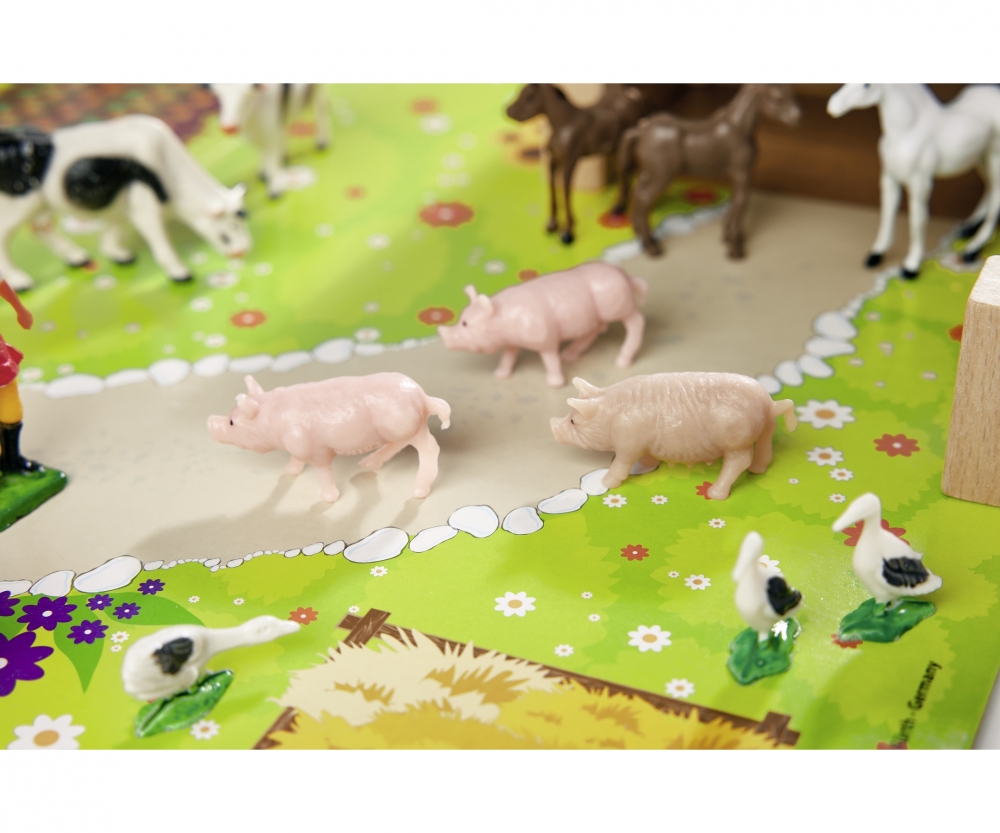 Set De Figuras De Animales De Granja Realistas Con Valla Desmontable, Coche Y Granjero – Juguete Educativo Para Niños +6 Años, Ideal Para Juego De Roles