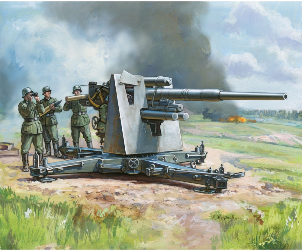 german 88 vs modern tank
