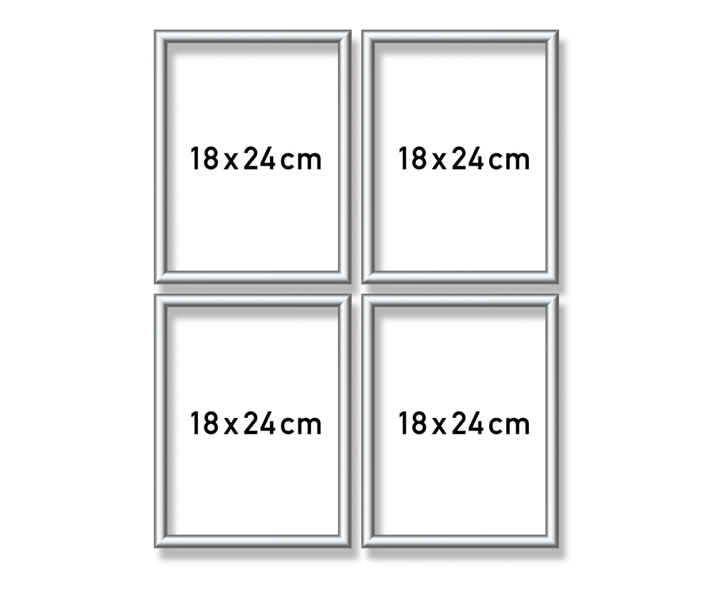 Aluminium Frame Quattro 18 X 24 Cm Mat Silver Picture Frames Aluminium Frame Quattro 18 X 24 Cm Mat Silver Picture Frames Made Of Profiles Accessories Malennachzahlen Schipper De