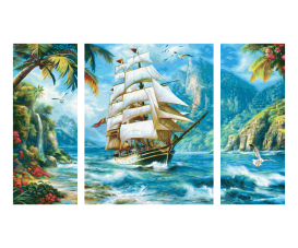 Segelschiff in der Südsee Malen nach Zahlen