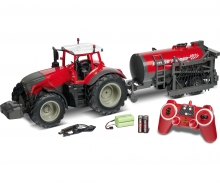 carson 1:16 RC Tractor w. road tank 100% red