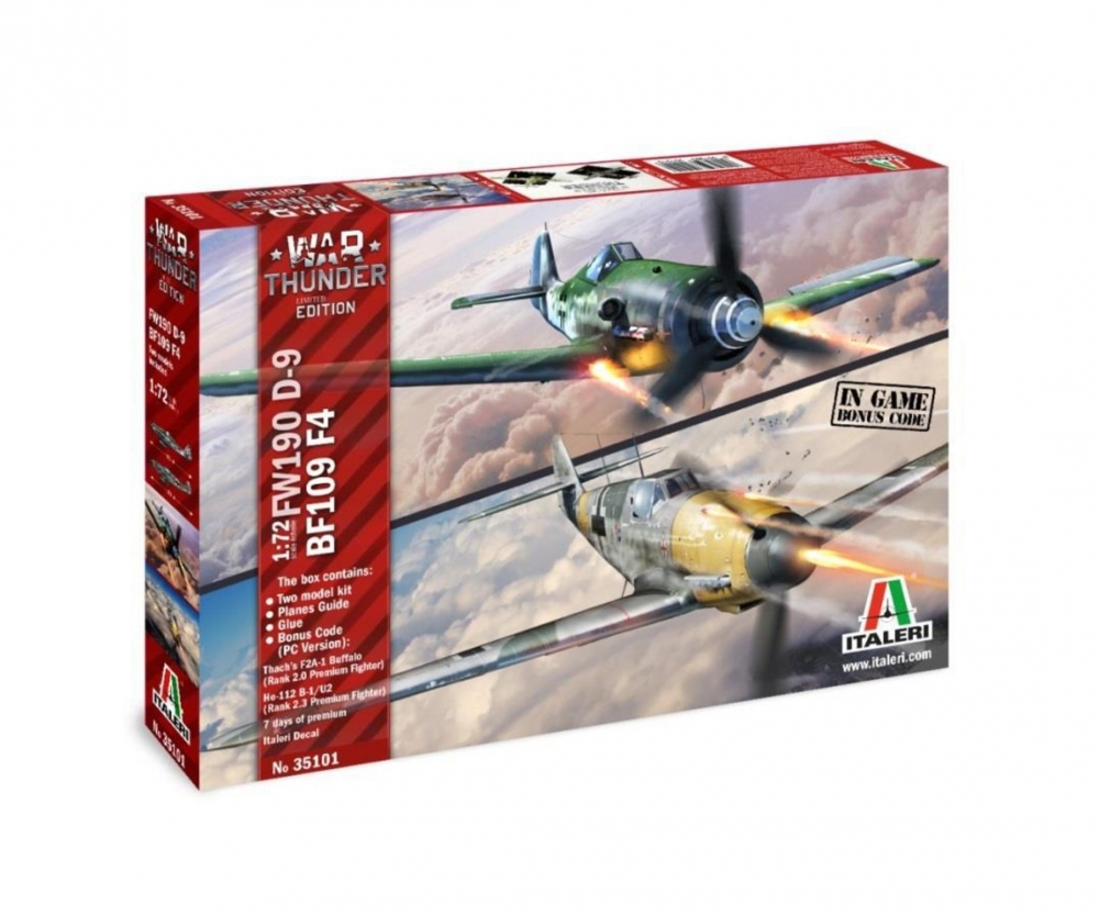 1 72 Bf109 F 4 And Fw 190 D9 War Thunder Aircraft 1 72 1 144 Plastic Models Italeri Brands Www Carson Modelsport Com