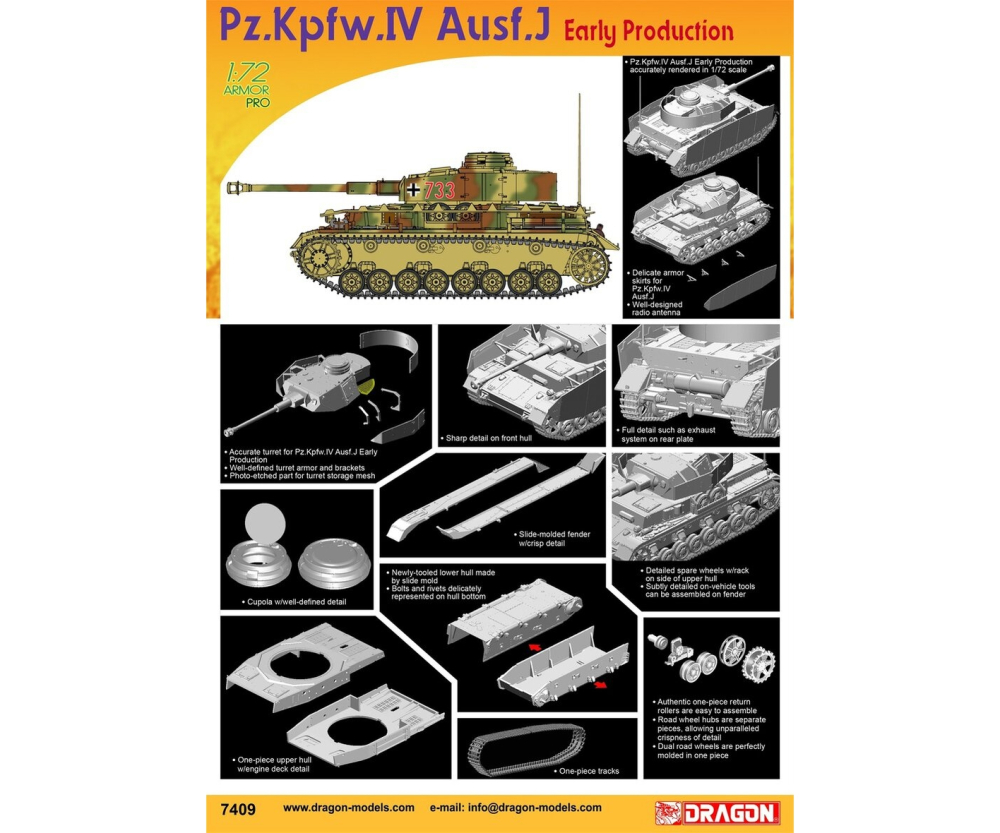 1 72 Pz Kpfw Iv Ausf J Early Production Kits 1 72 Plastic Kits Dragon Brands Www Carson Modelsport Com