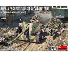 carson 1:35 Deutsche 7,5cm PaK 40 mit Crew (4) mittlere Prodoruktion