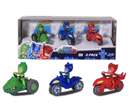 DICKIE Toys SET 3 MOTOS PJ MASKS