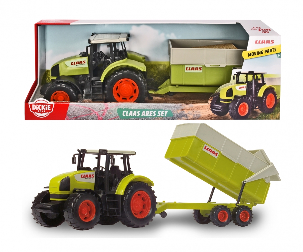Dickie Toys 203739000 tracteur et remorque basculante Claas Ares Set vert