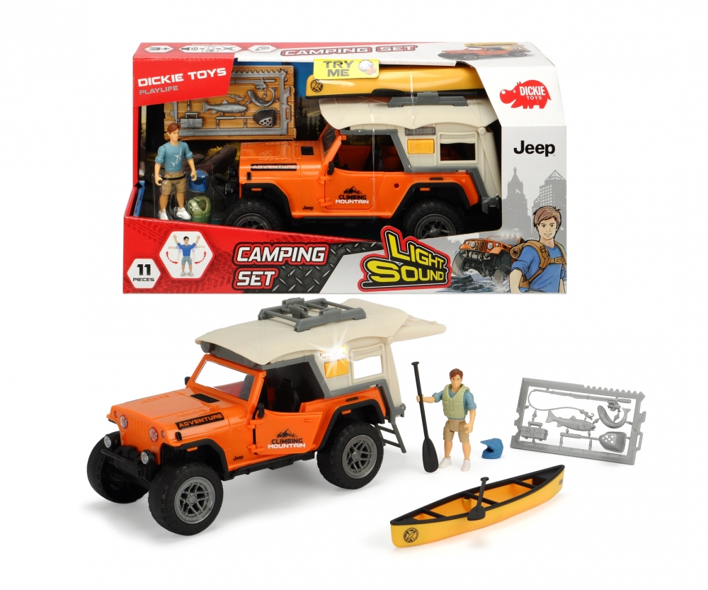 Dickie 3838001 Set XL Playlife de pesca Jeep con figura y accesorios 