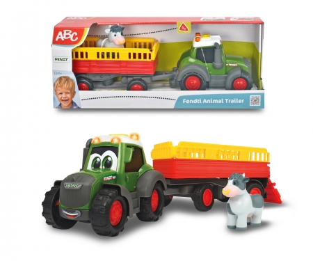 DICKIE Toys TRACTOR FENDT TRAILER ANIMALES 30 CM