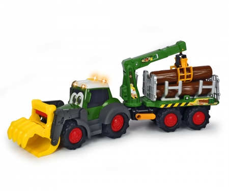 DICKIE Toys TRACTOR FORESTAL CON LUZ Y SONIDO 65 CM