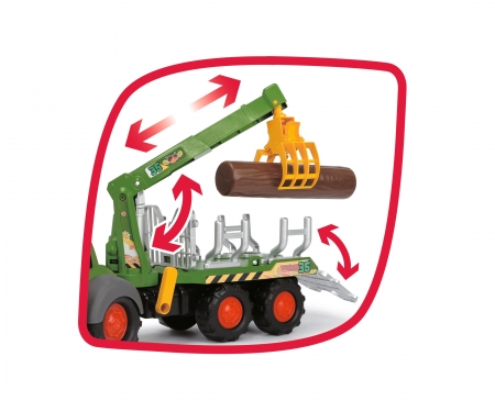 DICKIE Toys TRACTOR FORESTAL CON LUZ Y SONIDO 65 CM