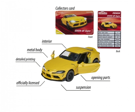 majorette Premium Cars Toyota Supra + carte à collectionner