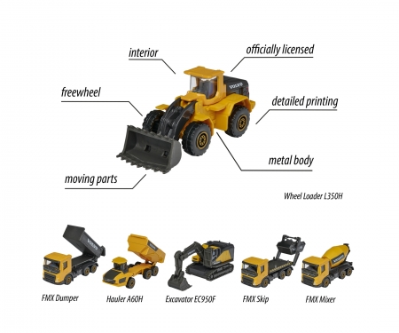 majorette Volvo Construction Series, 6-sort.