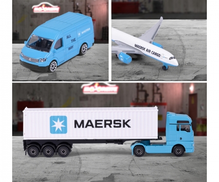 majorette MAERSK Transport Vehicles, 3-asst.