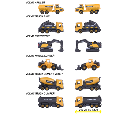 majorette Volvo Construction 3 Pieces Set, 2-asst.
