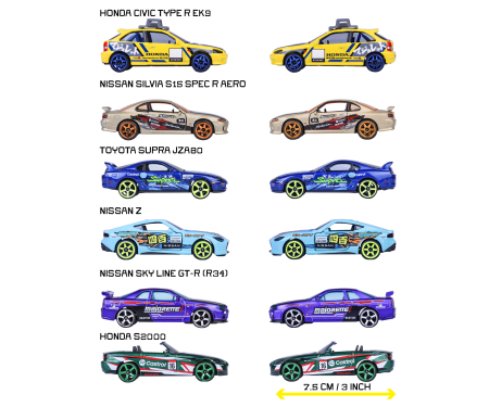 majorette JDM Legends Deluxe Cars, 6-asst.