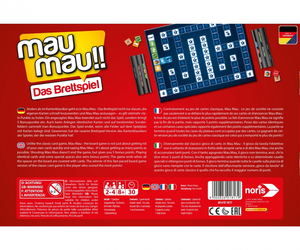 Mau Mau The Board Game Family games Brands & Products www.noris