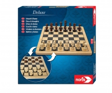 noris_spiele Deluxe Wooden - Chess & Checkers