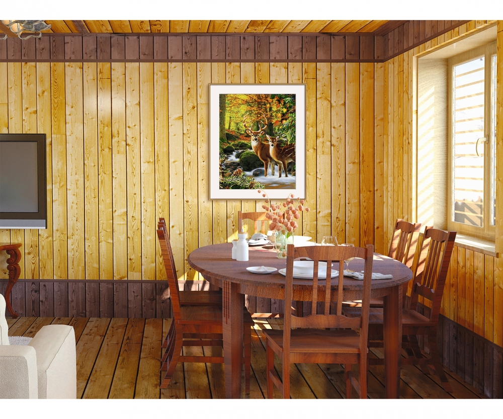 Herten in het bos - Diermotieven - Schilder-motieven -  www.malennachzahlen-schipper.com