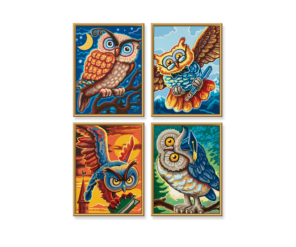 Vogel der Weisheit (Eule) Malen nach Zahlen - Quattro 18 x 24 cm