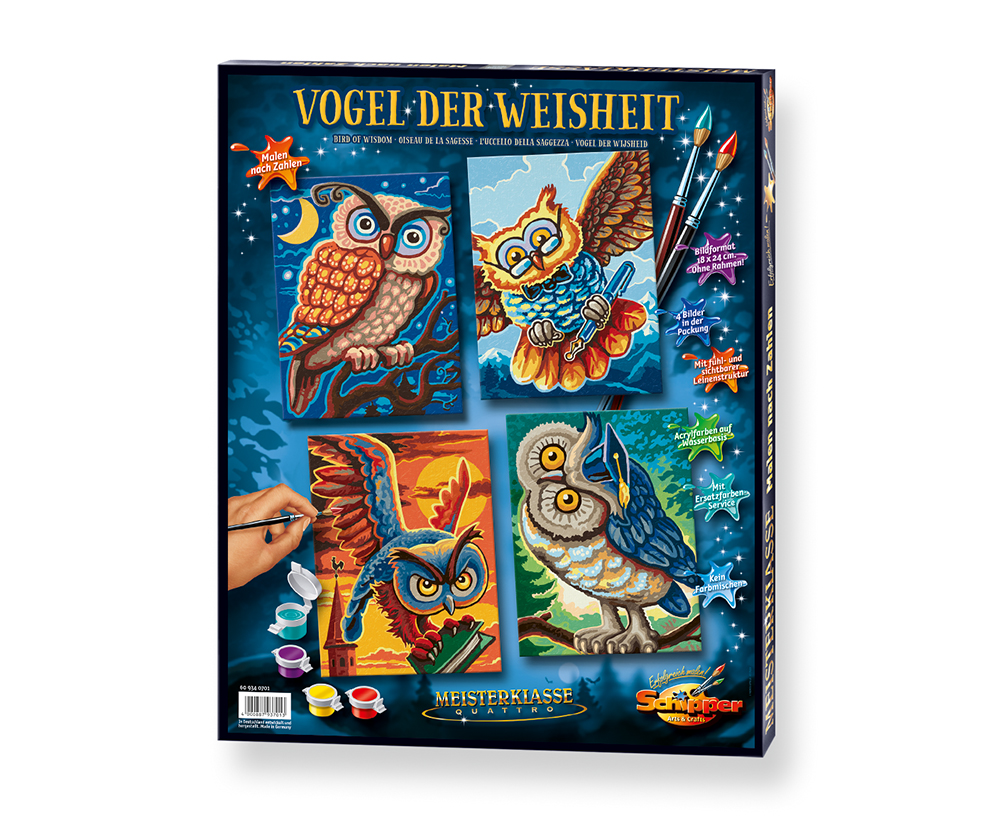 Vogel Der Wijsheid Quattro 18 X 24 Cm Schilderij - 