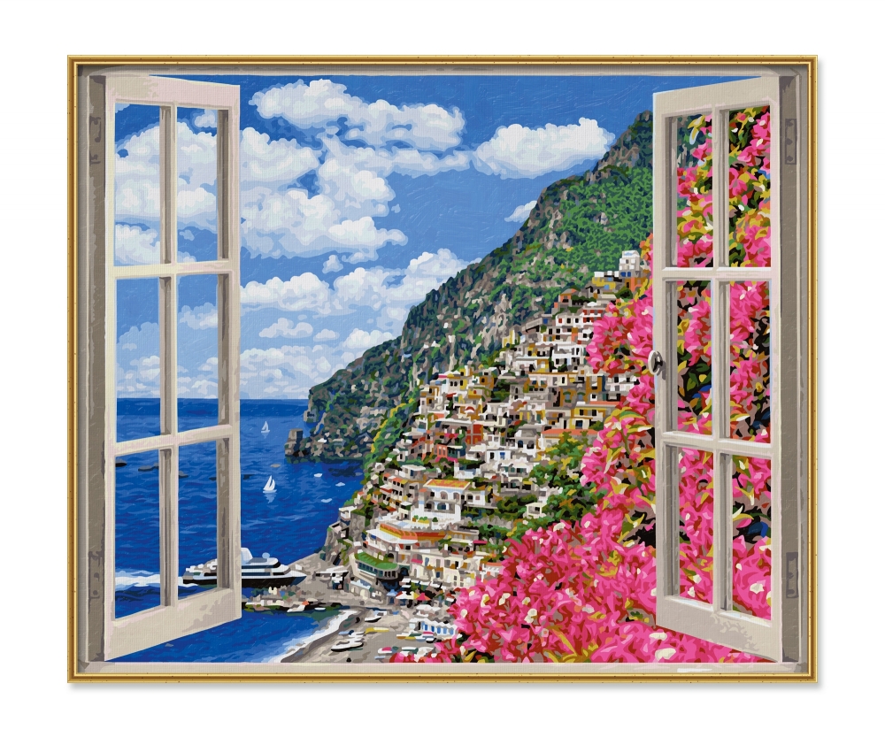 Positano an der Amalfiküste Malen nach Zahlen