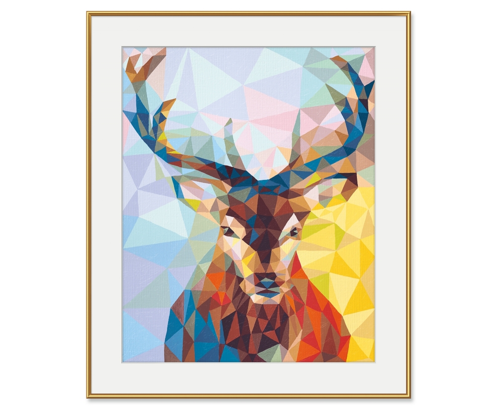 Hirsch Polygon Art Malen Nach Zahlen Vorlage Polygon Art 40 X 50 Cm Bildformate Www Malennachzahlen Schipper Com
