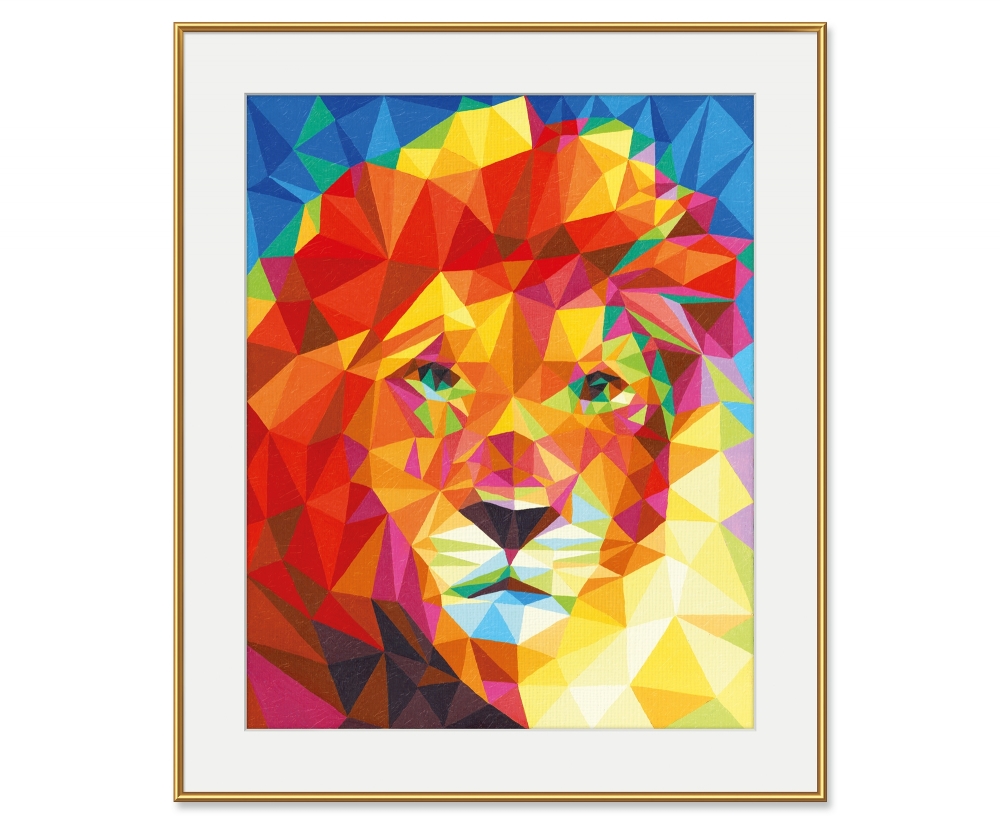 Lowenkopf Polygon Art Malen Nach Zahlen Polygon Art 40 X 50 Cm Bildformate Www Malennachzahlen Schipper Com