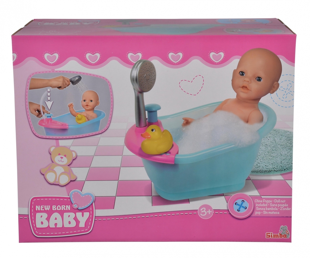New Born Baby Baignoire de poupée avec fonction pompe - New Born Baby -  Marques 