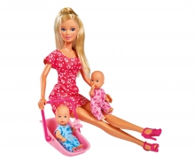 simba Steffi Love Baby sitter, 29cm, avec accessoires