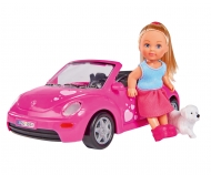 simba Evi con auto Beetle e cucciolo