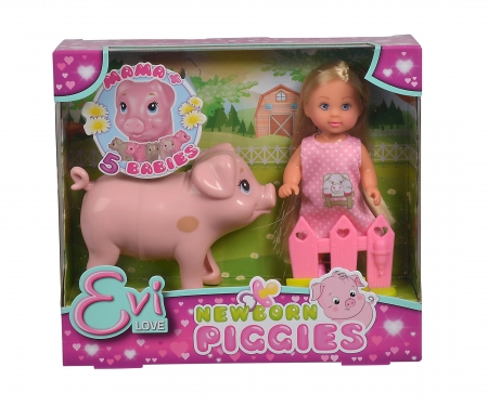 simba Evi Love Welcome Piggies, inclusa mamma e 5 piccoli maialini