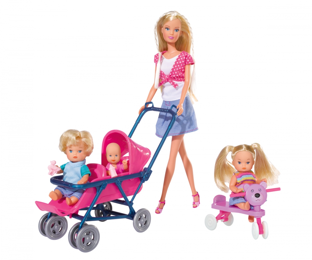 Vidéo en français pour fille. Les poupées Barbie et Baby Born Emily. La  chaise pour bébé. 