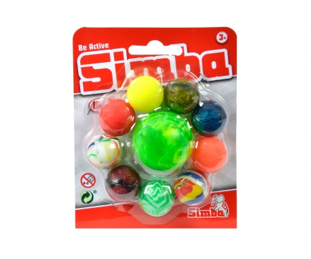 simba Active Balles rebonddissante, 9 pcs, 27mm et 45mm