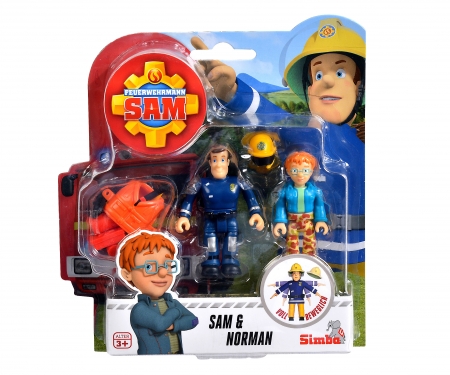 simba Sam le Pompier pack duo de figurines III, Version Internationale, 4 assortis