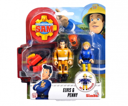 simba Sam le Pompier pack duo de figurines III, Version Internationale, 4 assortis