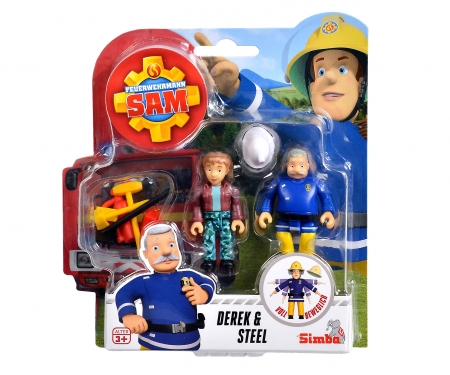 simba Sam le Pompier pack duo de figurines III, Version Internationale, 4 assortis