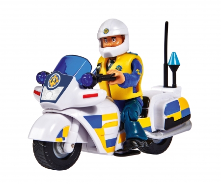 simba Sam le Pompier moto de police avec figurine Malcom