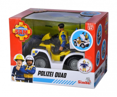 simba Sam le Pompier quad de police avec figurine Malcom