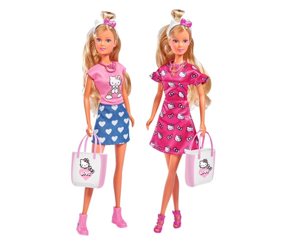 Simba Steffi LOVE Hello Kitty Superhair Spielpuppe Kinder Mädchen stylen pink 