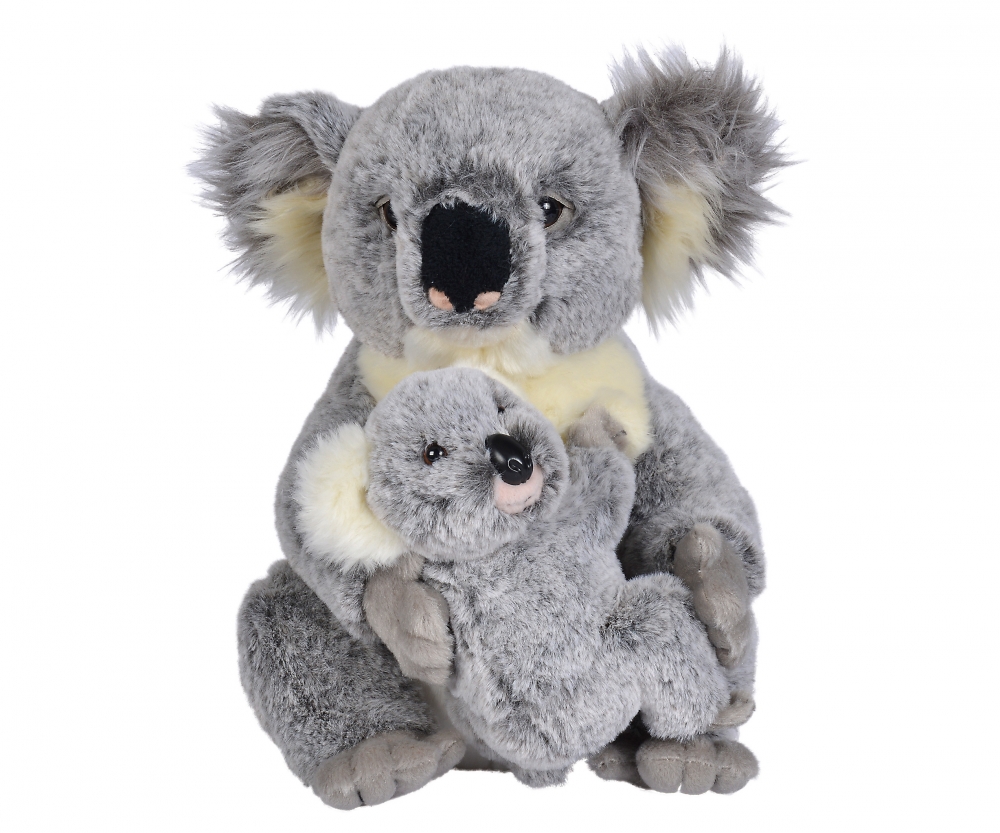 Nicotoy Peluche Koala Maman Bebe Gris Assis 28cm Nicotoy Marques Www Simbatoys De