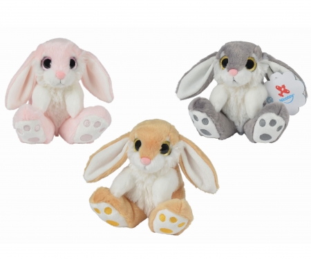 simba Nicotoy Peluche Lapin, Beige, Assis, 17cm, 3 assorti