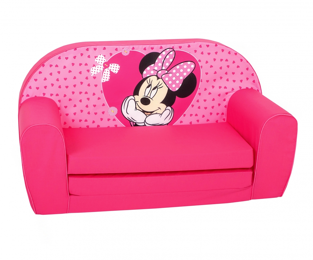 Disney Mickey & Vrienden Minnie Sofa, met hartjes, roze, 2zit