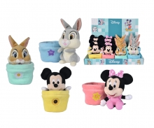 simba Disney Peluche pot fleurs 16cm, Mickey, Minnie, Panpan et copine 4 assortie