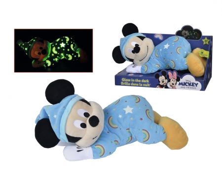 simba Disney - Peluche Mickey en pyjama qui brille dans la nuit 30cm