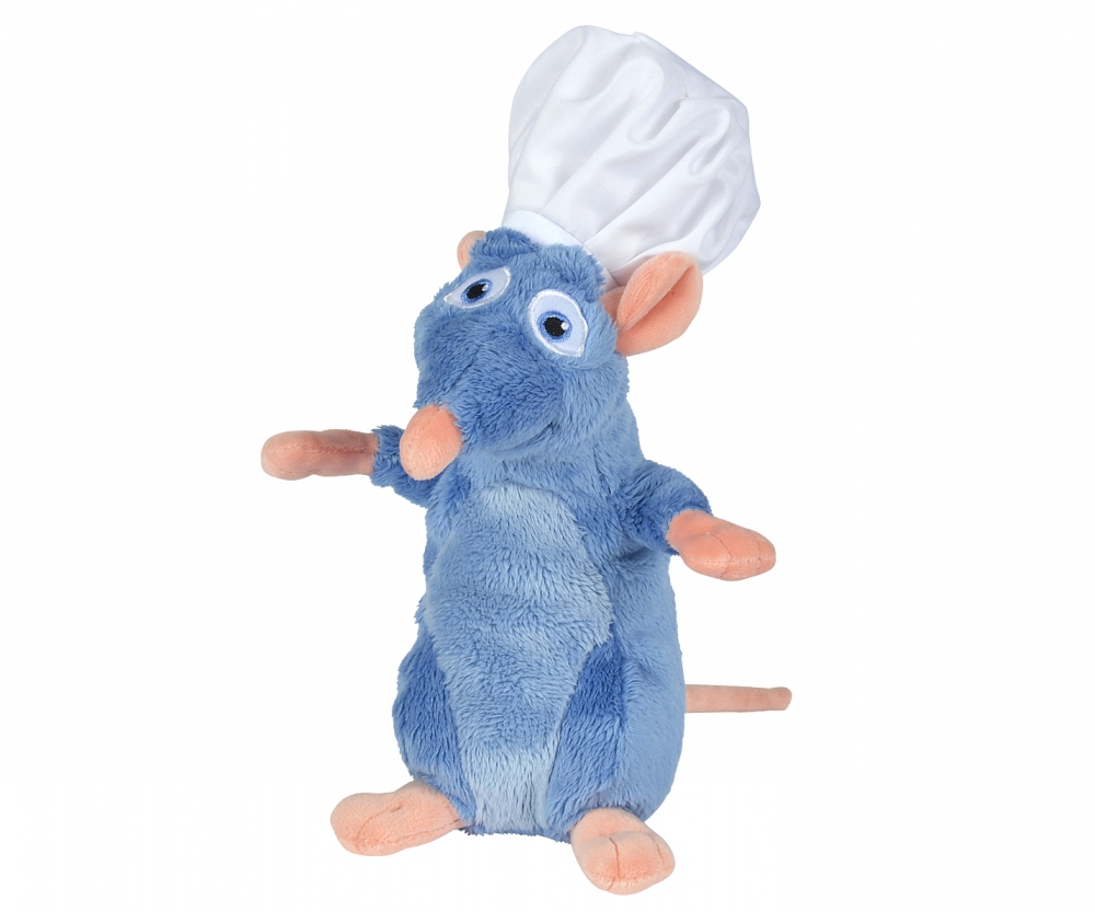 Disney Ratatouille Peluche Remy avec toque et fromage, 25cm