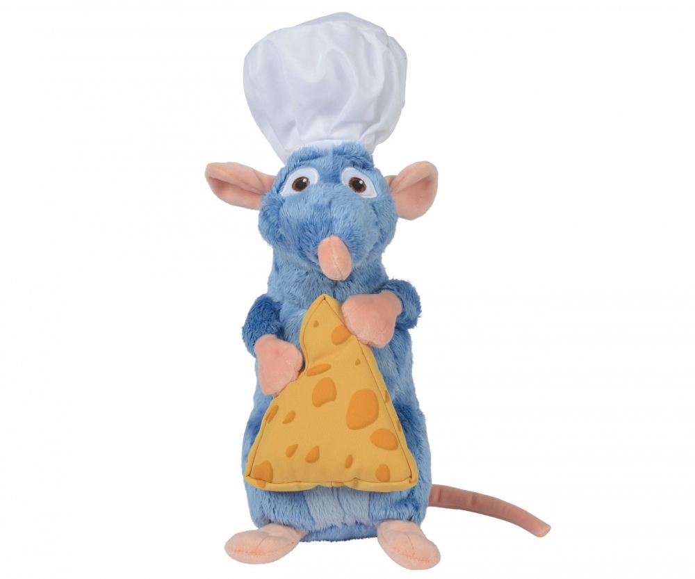 Disney Ratatouille Peluche Remy avec toque et fromage, 25cm