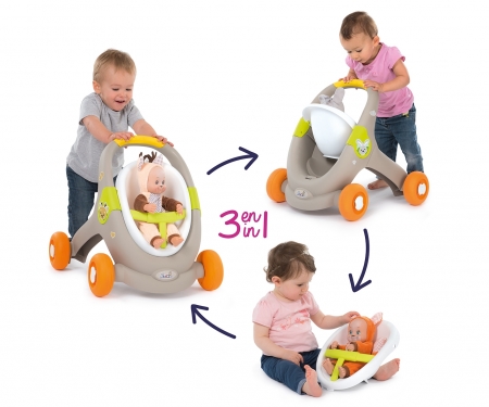 smoby MINIKISS 3 IN 1 ANIMAL BABY WALKER