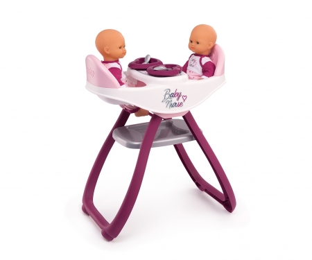 smoby Baby Nurse Jídelní židlička pro panenky dvojčata