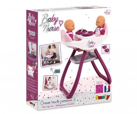 smoby Baby Nurse Jídelní židlička pro panenky dvojčata
