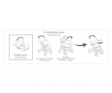 Autosedačka Maxi-Cosi pro panenky světle růžová smoby Autosedačka Maxi-Cosi pro panenky světle růžová
